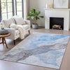 Piper Looms Chantille Abstract ACN2109 Sky Machine Washable Area Rug Lifestyle Image Feature