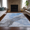 Piper Looms Chantille Abstract ACN2109 Sky Machine Washable Area Rug Lifestyle Image Feature