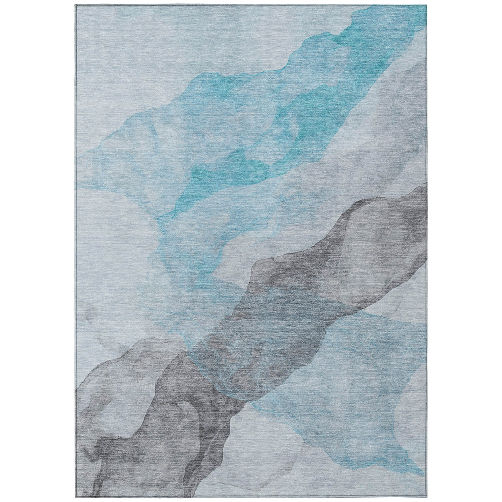 Piper Looms Chantille Abstract ACN2109 Teal Machine Washable Area Rug main image