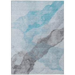 Piper Looms Chantille Abstract ACN2109 Teal Machine Washable Area Rug main image