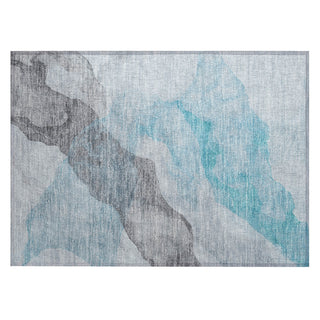 Piper Looms Chantille Abstract ACN2109 Teal Machine Washable Area Rug Scatter Main Image
