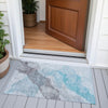 Piper Looms Chantille Abstract ACN2109 Teal Machine Washable Area Rug Scatter Outdoor Lifestyle Image Feature