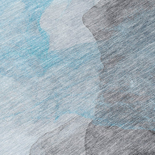 Piper Looms Chantille Abstract ACN2109 Teal Machine Washable Area Rug Swatch Image