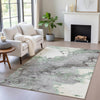 Piper Looms Chantille Abstract ACN2110 Green Machine Washable Area Rug Lifestyle Image Feature
