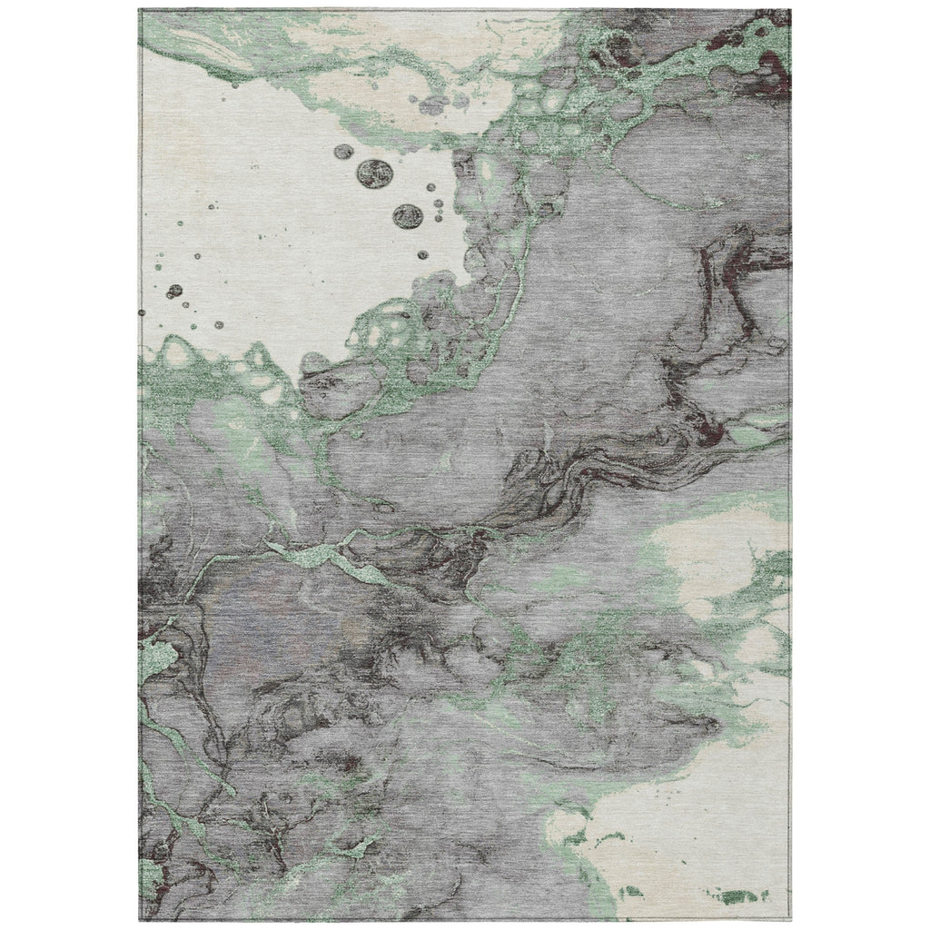Piper Looms Chantille Abstract ACN2110 Green Machine Washable Area Rug main image