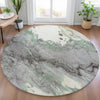 Piper Looms Chantille Abstract ACN2110 Green Machine Washable Area Rug Round Lifestyle Image Feature