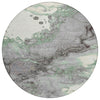 Piper Looms Chantille Abstract ACN2110 Green Machine Washable Area Rug Round Main Image