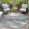 Piper Looms Chantille Abstract ACN2110 Green Machine Washable Area Rug Round Outdoor Lifestyle Image Feature