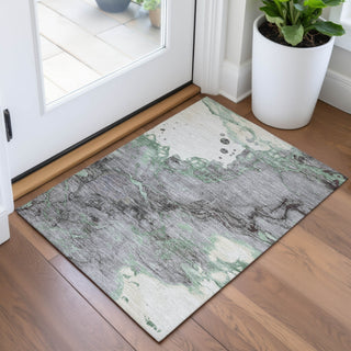 Piper Looms Chantille Abstract ACN2110 Green Machine Washable Area Rug Scatter Lifestyle Image Feature