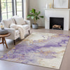 Piper Looms Chantille Abstract ACN2110 Purple Machine Washable Area Rug Lifestyle Image Feature