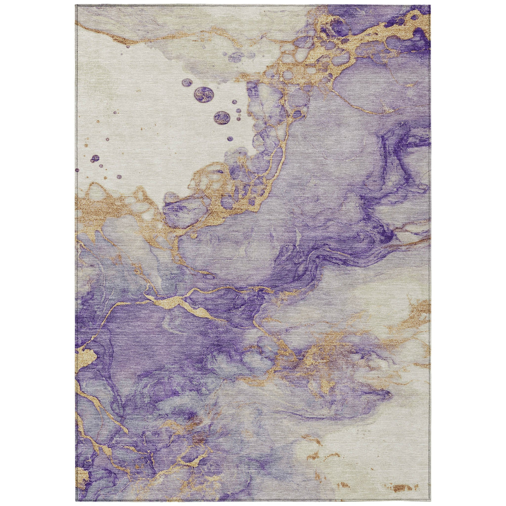 Piper Looms Chantille Abstract ACN2110 Purple Machine Washable Area Rug main image