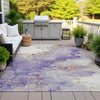 Piper Looms Chantille Abstract ACN2110 Purple Machine Washable Area Rug Outdoor Lifestyle Image Feature