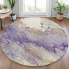 Piper Looms Chantille Abstract ACN2110 Purple Machine Washable Area Rug Round Lifestyle Image Feature