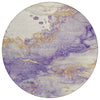 Piper Looms Chantille Abstract ACN2110 Purple Machine Washable Area Rug Round Main Image