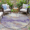 Piper Looms Chantille Abstract ACN2110 Purple Machine Washable Area Rug Round Outdoor Lifestyle Image Feature