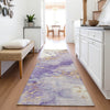 Piper Looms Chantille Abstract ACN2110 Purple Machine Washable Area Rug Runner Lifestyle Image Feature