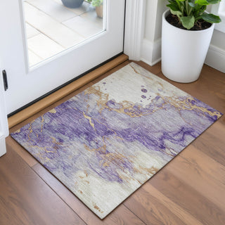 Piper Looms Chantille Abstract ACN2110 Purple Machine Washable Area Rug Scatter Lifestyle Image Feature