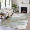 Piper Looms Chantille Abstract ACN2110 Teal Machine Washable Area Rug Lifestyle Image Feature