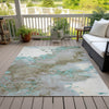 Piper Looms Chantille Abstract ACN2110 Teal Machine Washable Area Rug Outdoor Lifestyle Image Feature