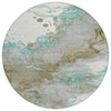 Piper Looms Chantille Abstract ACN2110 Teal Machine Washable Area Rug Round Main Image