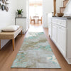 Piper Looms Chantille Abstract ACN2110 Teal Machine Washable Area Rug Runner Lifestyle Image Feature