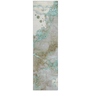 Piper Looms Chantille Abstract ACN2110 Teal Machine Washable Area Rug Runner Main Image