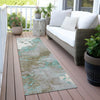 Piper Looms Chantille Abstract ACN2110 Teal Machine Washable Area Rug Runner Outdoor Lifestyle Image Feature