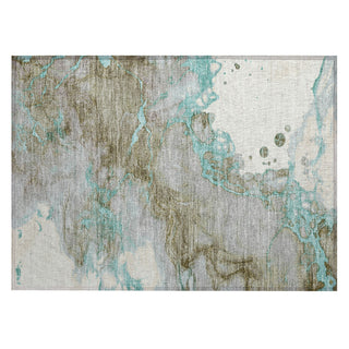 Piper Looms Chantille Abstract ACN2110 Teal Machine Washable Area Rug Scatter Main Image