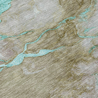 Piper Looms Chantille Abstract ACN2110 Teal Machine Washable Area Rug Swatch Image