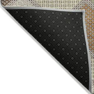 Piper Looms Chantille Geometric ACN2111 Brown Machine Washable Area Rug Backing Image