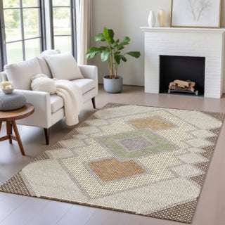 Piper Looms Chantille Geometric ACN2111 Brown Machine Washable Area Rug Lifestyle Image Feature