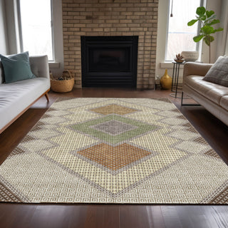 Piper Looms Chantille Geometric ACN2111 Brown Machine Washable Area Rug Lifestyle Image Feature