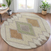 Piper Looms Chantille Geometric ACN2111 Brown Machine Washable Area Rug Round Lifestyle Image Feature