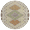Piper Looms Chantille Geometric ACN2111 Brown Machine Washable Area Rug Round Main Image