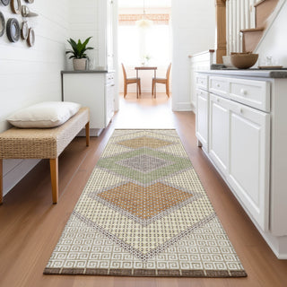 Piper Looms Chantille Geometric ACN2111 Brown Machine Washable Area Rug Runner Lifestyle Image Feature