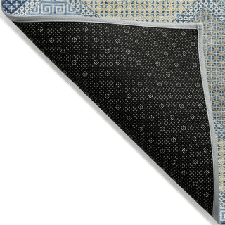 Piper Looms Chantille Geometric ACN2111 Denim Machine Washable Area Rug Backing Image