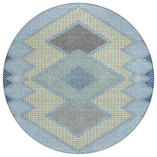 Piper Looms Chantille Geometric ACN2111 Denim Machine Washable Area Rug Round Main Image
