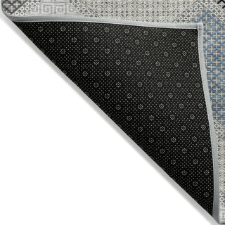 Piper Looms Chantille Geometric ACN2111 Gray Machine Washable Area Rug Backing Image