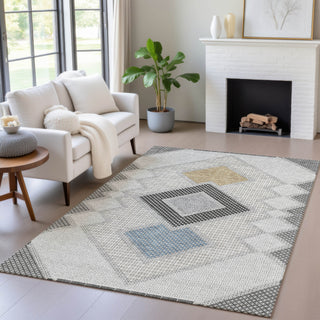 Piper Looms Chantille Geometric ACN2111 Gray Machine Washable Area Rug Lifestyle Image Feature