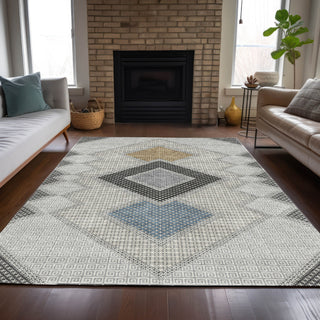 Piper Looms Chantille Geometric ACN2111 Gray Machine Washable Area Rug Lifestyle Image Feature