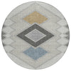 Piper Looms Chantille Geometric ACN2111 Gray Machine Washable Area Rug Round Main Image