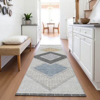 Piper Looms Chantille Geometric ACN2111 Gray Machine Washable Area Rug Runner Lifestyle Image Feature