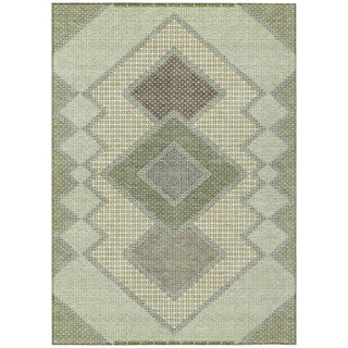 Piper Looms Chantille Geometric ACN2111 Green Machine Washable Area Rug main image