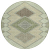 Piper Looms Chantille Geometric ACN2111 Green Machine Washable Area Rug Round Main Image