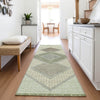 Piper Looms Chantille Geometric ACN2111 Green Machine Washable Area Rug Runner Lifestyle Image Feature