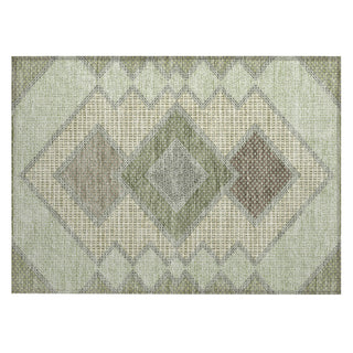 Piper Looms Chantille Geometric ACN2111 Green Machine Washable Area Rug Scatter Main Image