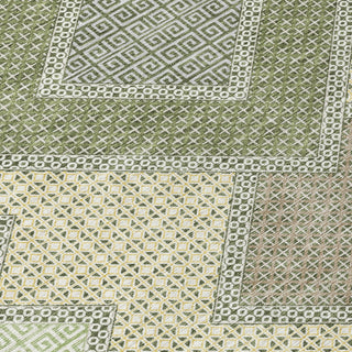 Piper Looms Chantille Geometric ACN2111 Green Machine Washable Area Rug Swatch Image