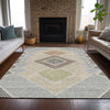 Piper Looms Chantille Geometric ACN2111 Pewter Machine Washable Area Rug Lifestyle Image Feature