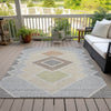 Piper Looms Chantille Geometric ACN2111 Pewter Machine Washable Area Rug Outdoor Lifestyle Image Feature