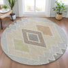 Piper Looms Chantille Geometric ACN2111 Pewter Machine Washable Area Rug Round Lifestyle Image Feature